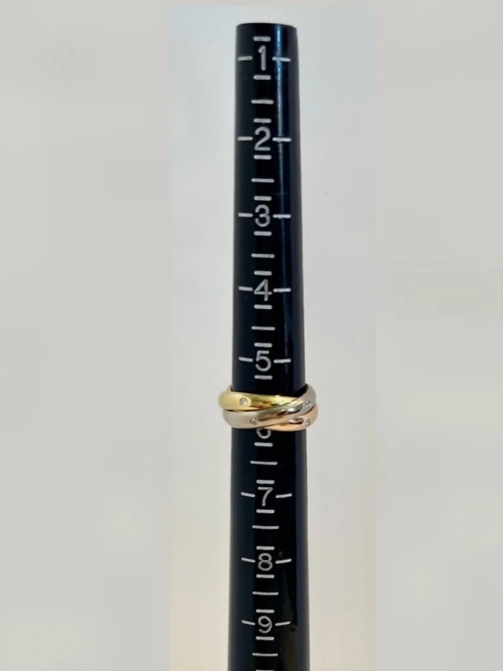 CARTIER Vintage 10.9 Grams DIAMOND 18K TRINITY ROLLING 3.8mm Band Ring Size 51